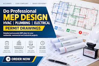 do mep design, hvac, plumbing, electrical permit drawings