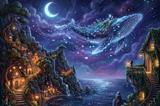 create a beautiful digital illustration