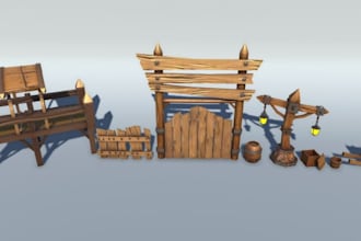 create 3d game assets props model environment asset for unity unreal engine