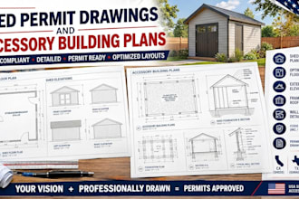 create shed permit drawings and accessory building plans