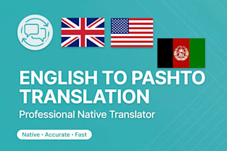 translate english to pashto urdu and pashto to english professionally