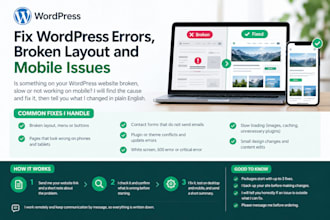 fix wordpress errors, broken layout and mobile issues