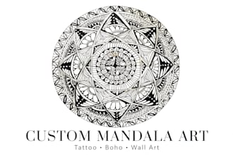 draw custom mandala art, dot mandala and intricate boho