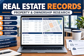 research real estate property records and verify business ownership details