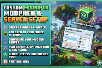 create a custom modrinth modpack and configure your modded minecraft server