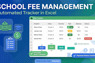 create automated school fees management and student tracker in excel