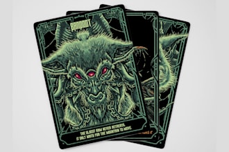do custom trading card illustration