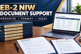 organize and format eb2 niw supporting documents and evidence