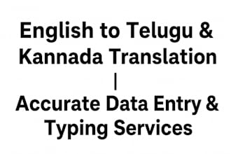 do accurate english to telugu translation and data entry