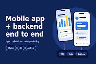 build a flutter mobile app with backend, end to end