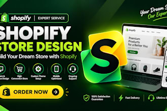design a responsive shopify store or shopify website