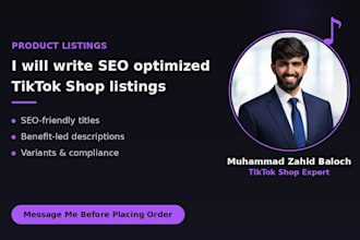 write SEO optimized tiktok shop product listings