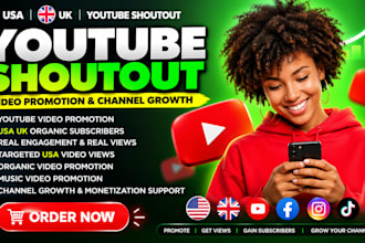 shoutout, promote youtube video to gain organic subscribers, views