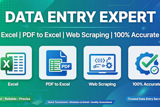 do data entry in microsoft excel and typing work fast