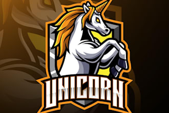 make your high quality creative unicorn logo