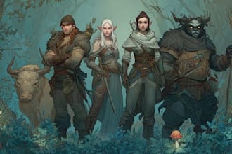draw your dnd player characters and adventuring party