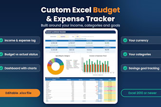 custom excel budget and expense tracker