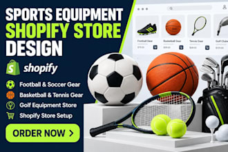 design football basketball tennis soccer golf sports equipment shopify website
