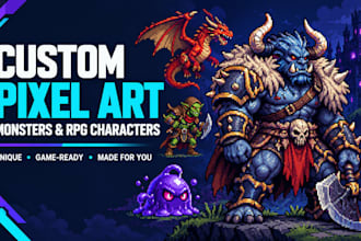 create custom pixel art for monsters and rpg characters