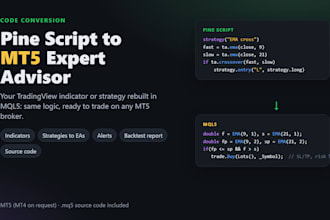 convert tradingview pine script to mt5 expert advisor or indicator