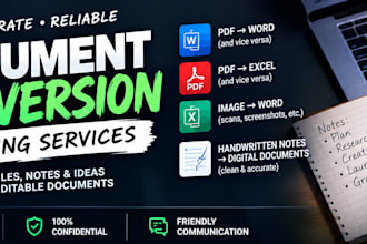type your handwritten, scanned notes into documents and convert your documents