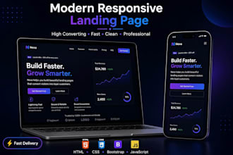 build a fast responsive landing page for your saas, app or business