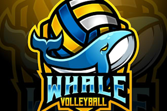design high quality modern whale logo