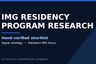build your verified img residency program list with signal strategy