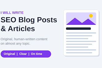 write SEO blog posts and articles on any topic