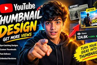 design custom youtube thumbnails for gaming, tech and vlogs