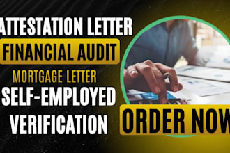 prepare CPA comfort letter, income verification, mortgage letter