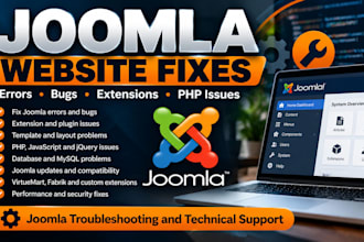 fix joomla website errors, bugs and extension issues