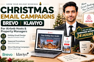 setup brevo klaviyo christmas email campaigns for airbnb property managers