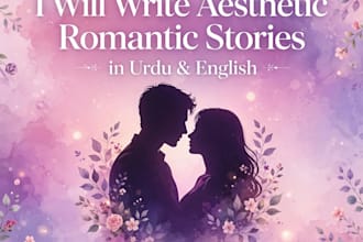 write romantic aesthetic love stories in urdu and english