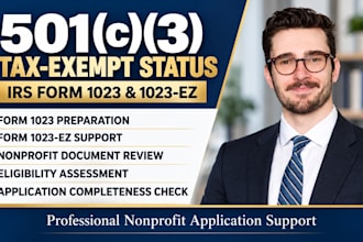 prepare irs form 1023 or 1023 ez for 501c3 tax exemption