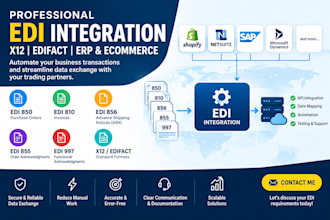 integrate edi 850 810 856 x12 edifact with erp shopify and netsuite