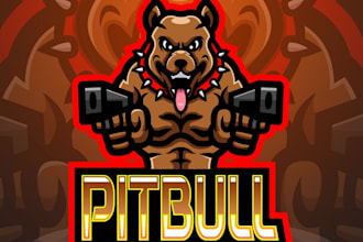create awesome modern pitbull logo design