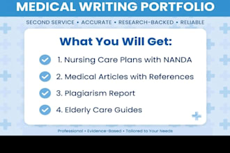 write medical nursing and elderly care articles