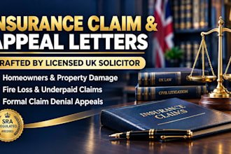 draft a powerful property damage insurance claim letter by UK solicitor