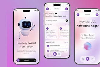 design professional ai chatbot app screenshots for app store and google play