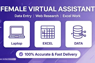 be your female virtual assistant for fast data entry and web research