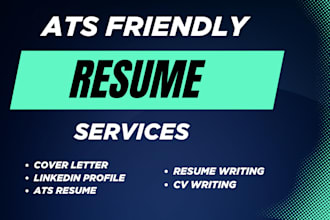 write ats friendly cv, resume update cover letter and linked in profile optimize