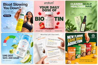 design dtc ad creatives, meta ads, facebook ad creative and ecommerce ads
