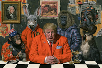 design humorous political cartoon artwork