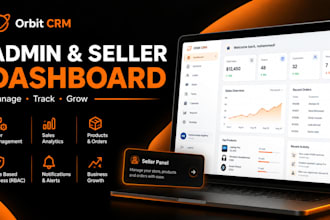 fullstack admin and seller dashboards