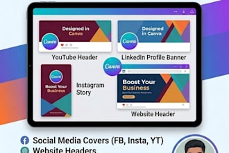 design professional canva banners and social media covers