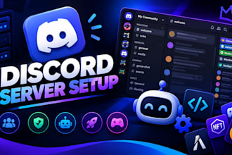 create a custom discord server setup with roles, channels and bots