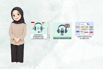transcribe and annotation for indonesian and english