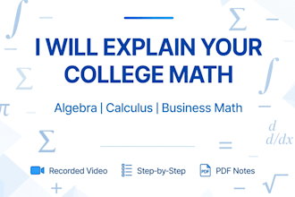 be your expert math tutor for algebra and calculus