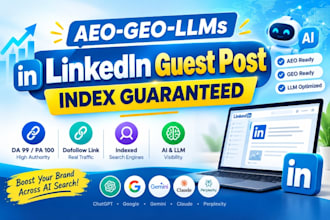 aeo optimized linkedin guest post index guaranteed